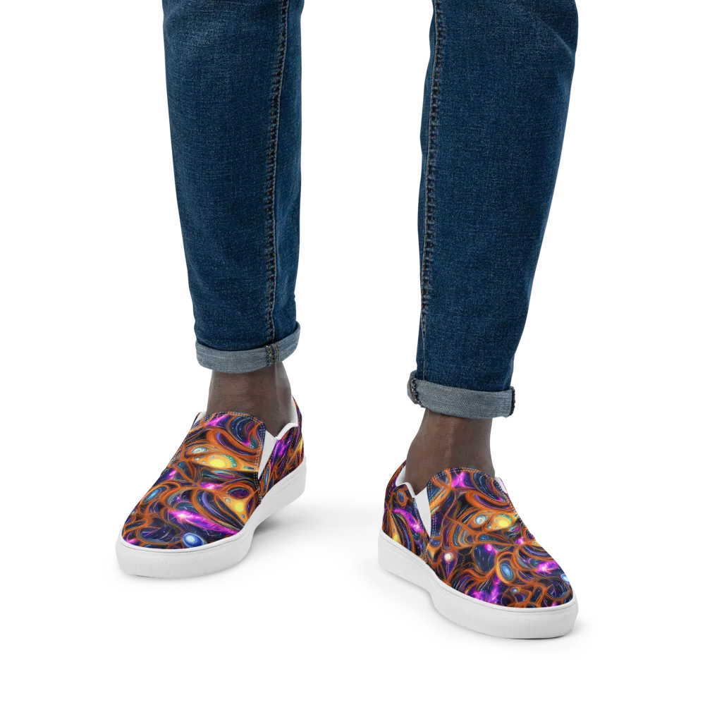 Magnetic Aurora on Men's Slip-On Canvas Shoes — Front