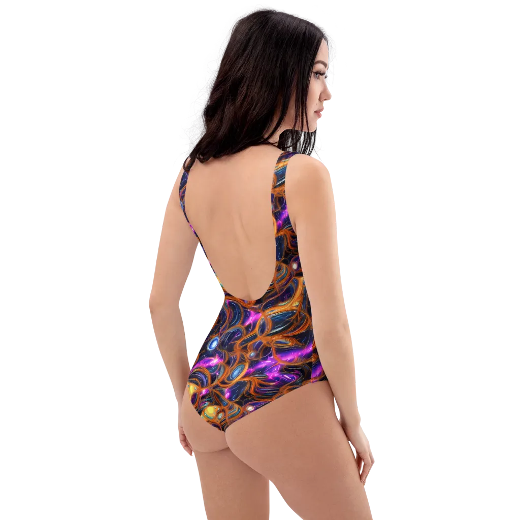 Magnetic Aurora on One-Piece Swimsuit — Right Back