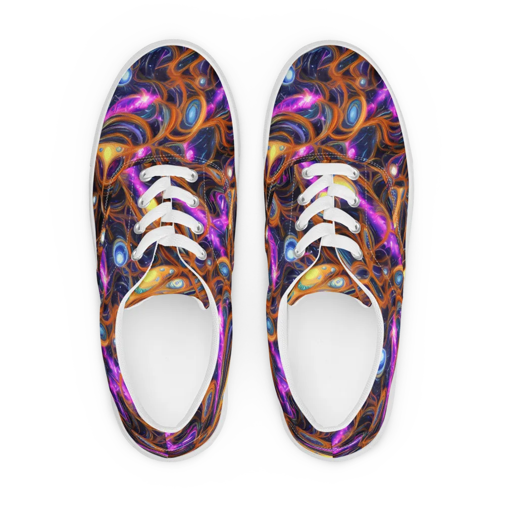 Magnetic Aurora on Men's Lace-Up Canvas Shoes — Front