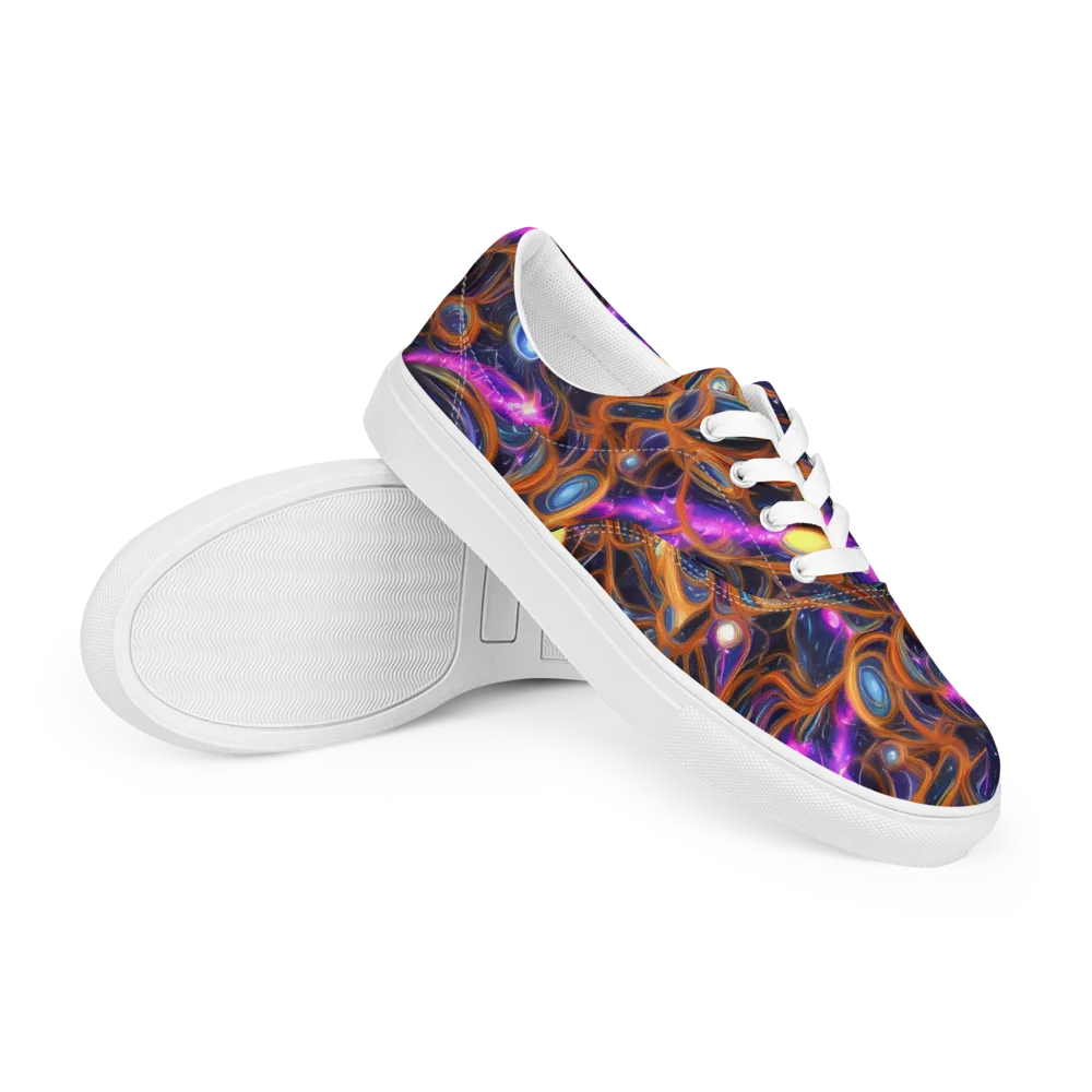 Magnetic Aurora on Men's Lace-Up Canvas Shoes — Right Front