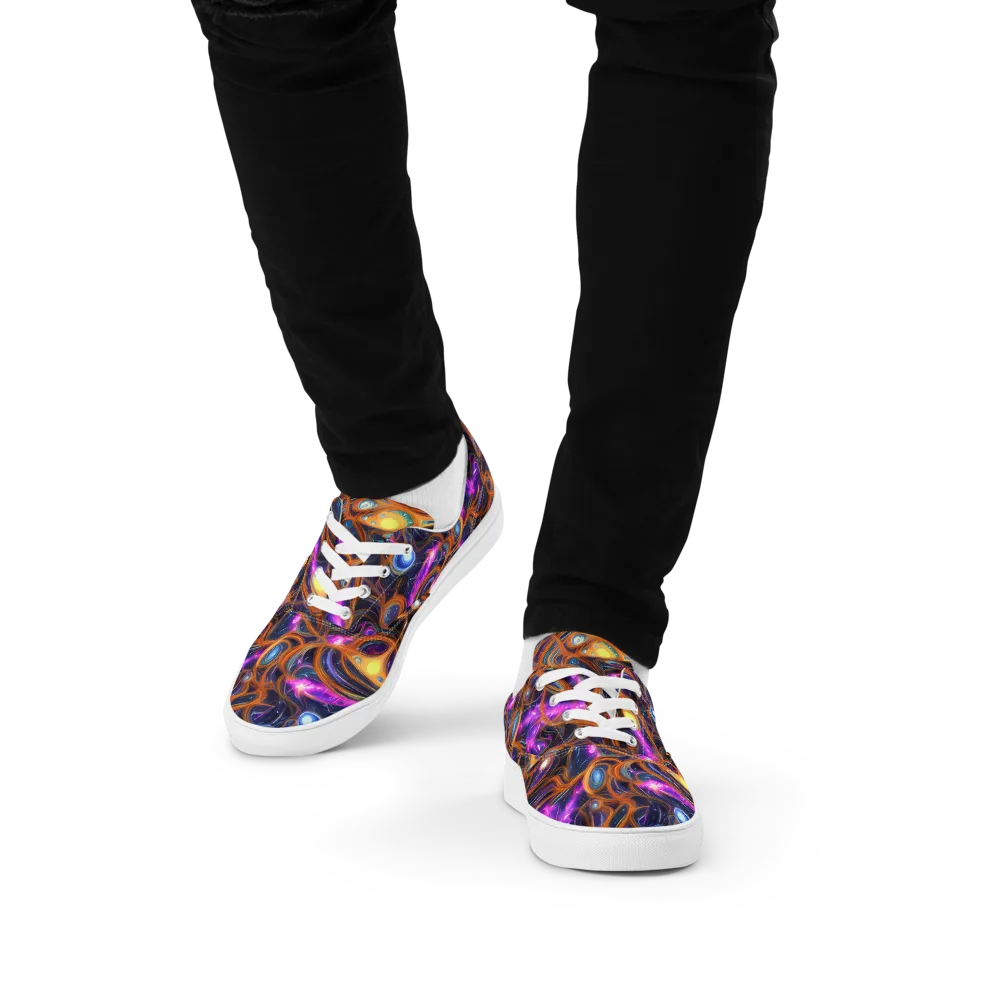 Magnetic Aurora on Men's Lace-Up Canvas Shoes — Front