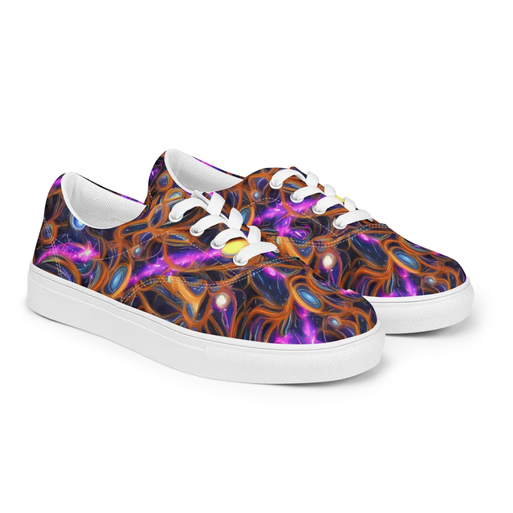 Magnetic Aurora on Men's Lace-Up Canvas Shoes — Right Front