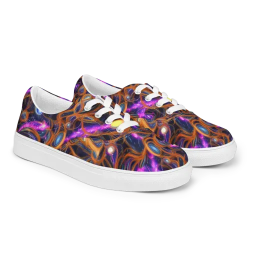 Magnetic Aurora on a Men's Lace-Up Canvas Shoes