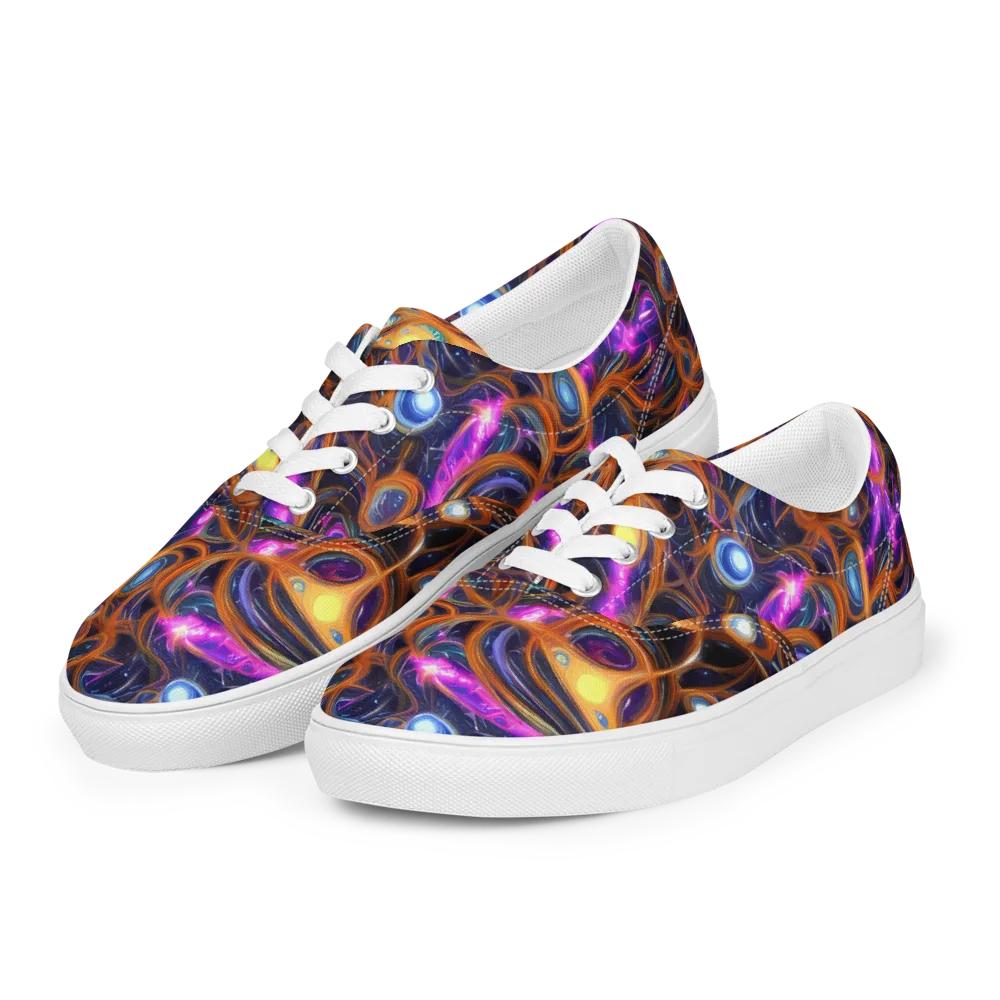 Magnetic Aurora on Men's Lace-Up Canvas Shoes — Left Front