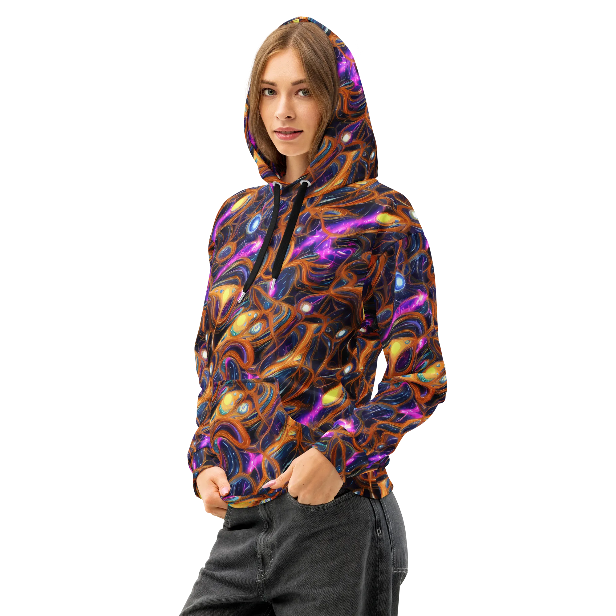 Magnetic Aurora on Cotton Hoodie — Left Front