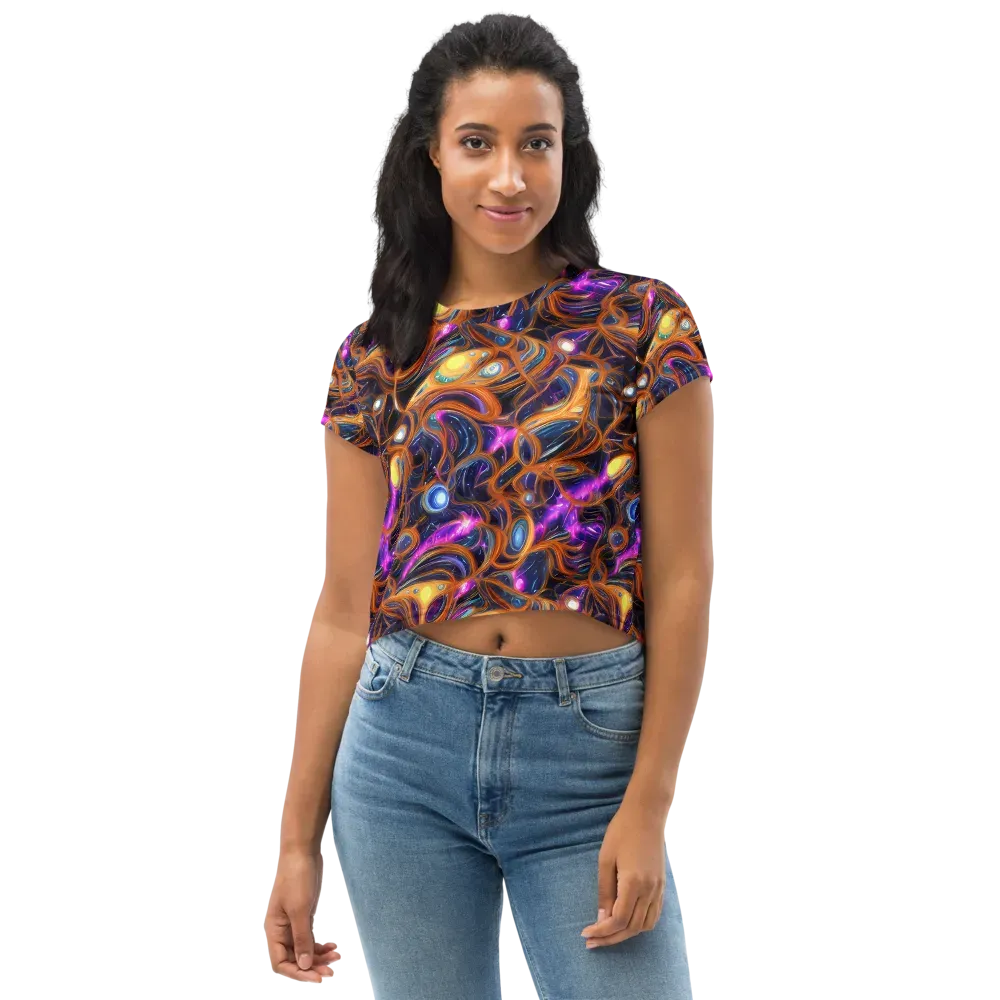 Magnetic Aurora on Crop Tee — Front