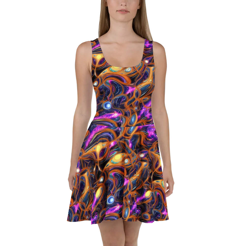 Magnetic Aurora on Skater Dress — Front