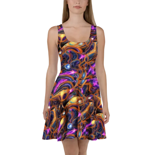 Magnetic Aurora on a Skater Dress