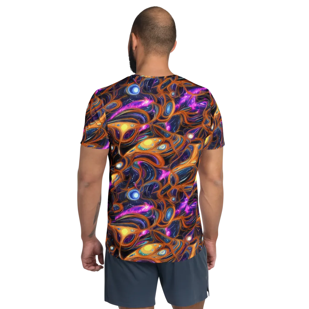Magnetic Aurora on Men's Athletic T-Shirt — Back