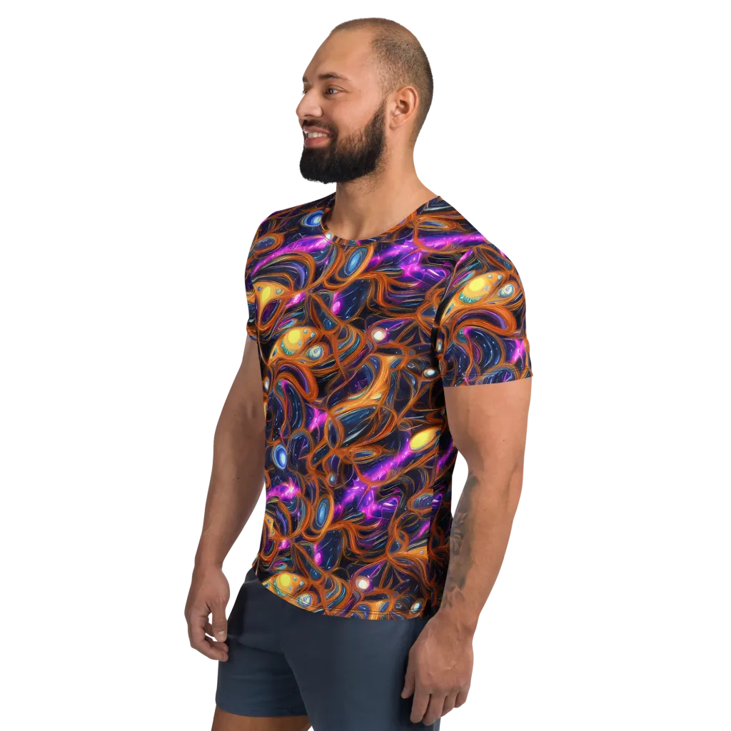 Magnetic Aurora on Men's Athletic T-Shirt — Left