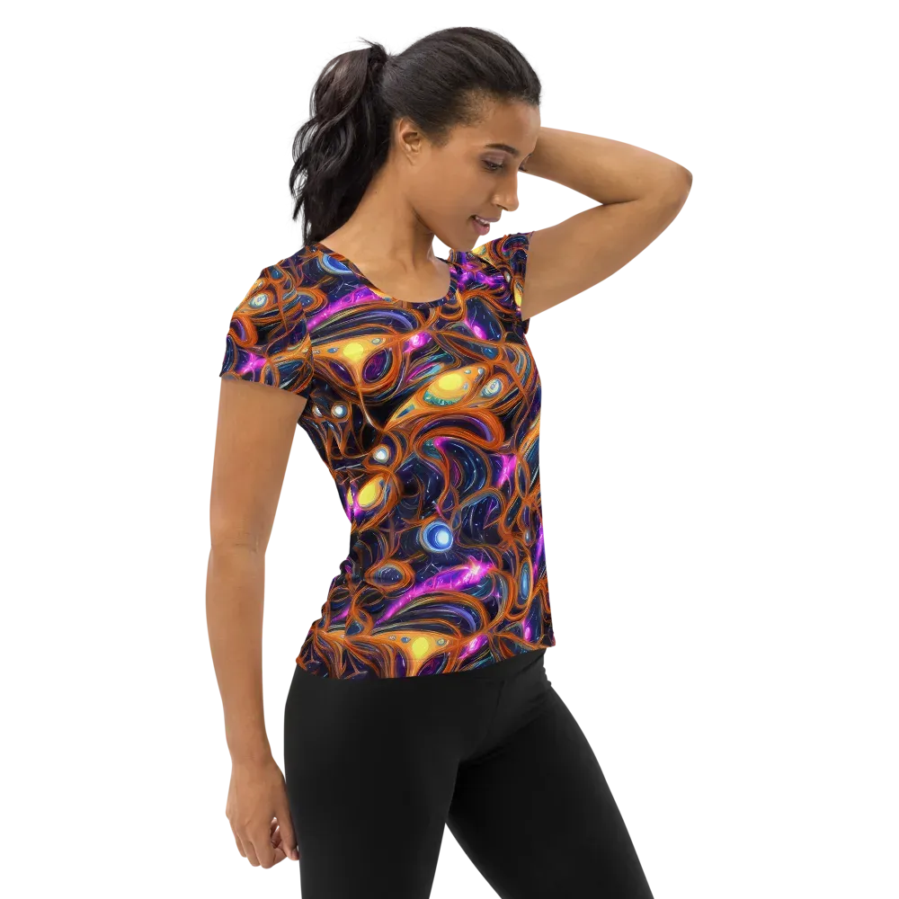 Magnetic Aurora on Women's Athletic T-Shirt — Right