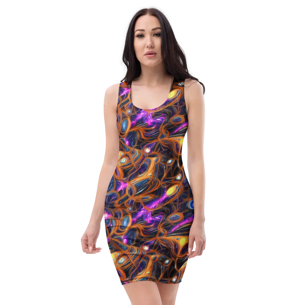 Magnetic Aurora on Bodycon Dress — Front