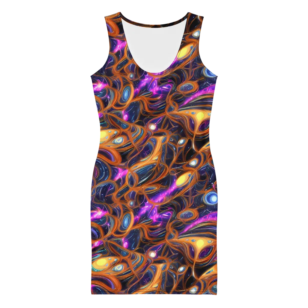 Magnetic Aurora on Bodycon Dress — Front