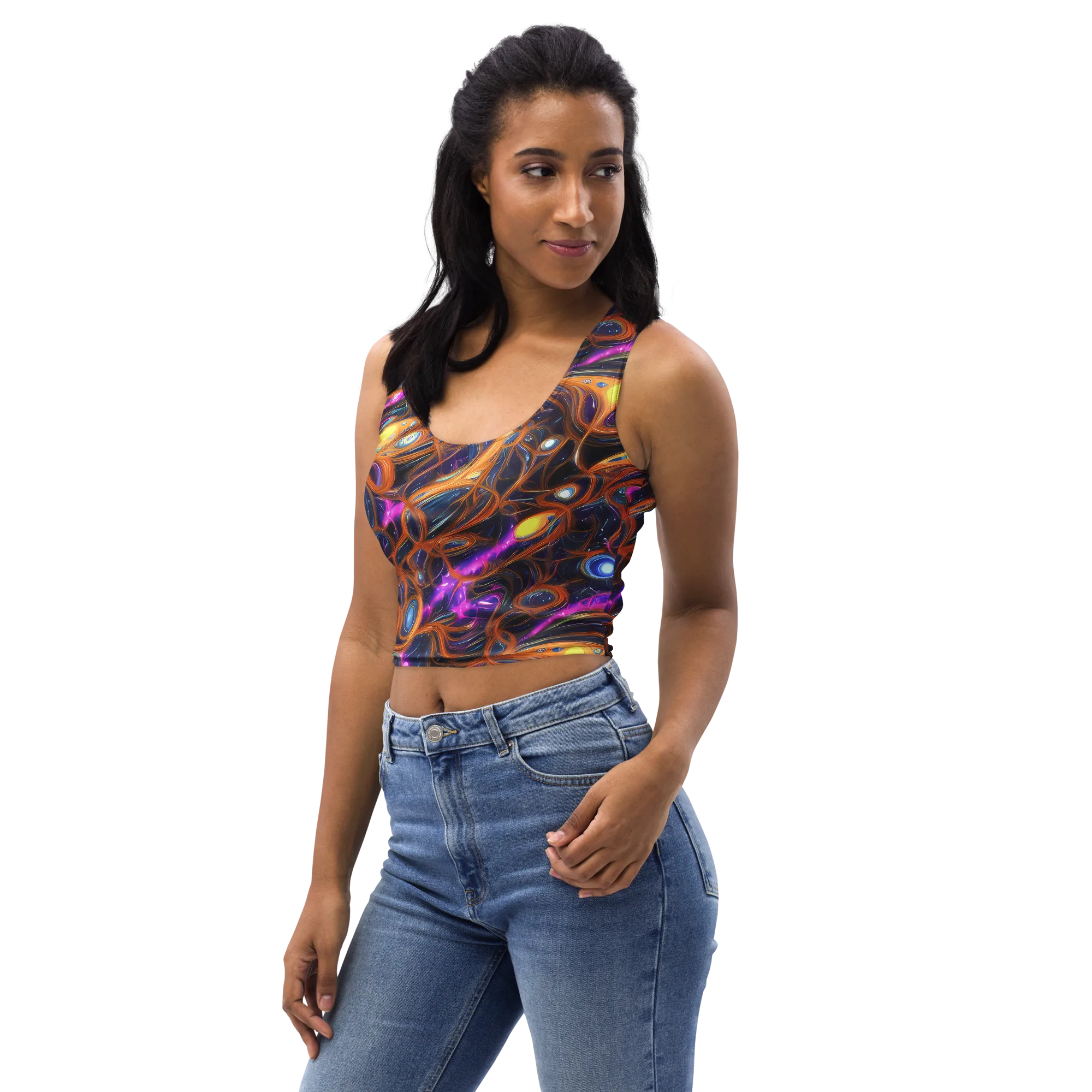 Magnetic Aurora on Crop Top — Left Front
