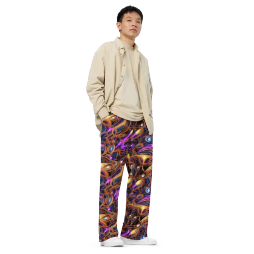 Magnetic Aurora on a Wide-Leg Pants