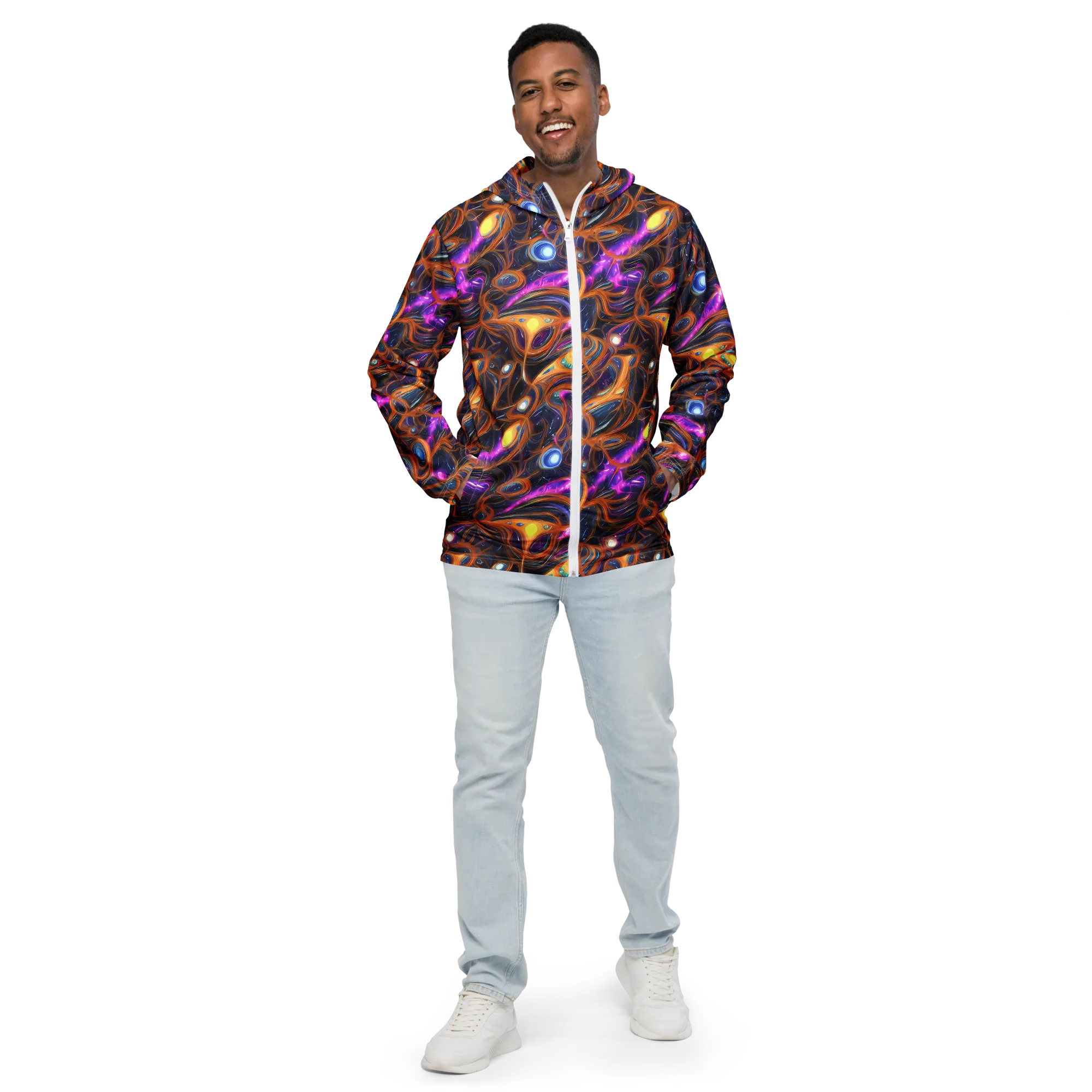Magnetic Aurora on Men's Windbreaker — Front