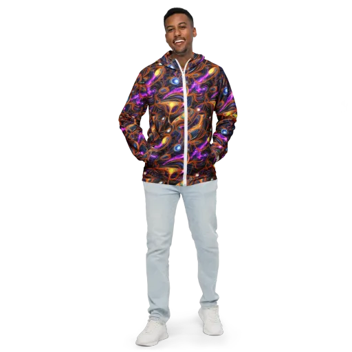 Magnetic Aurora on a Men's Windbreaker