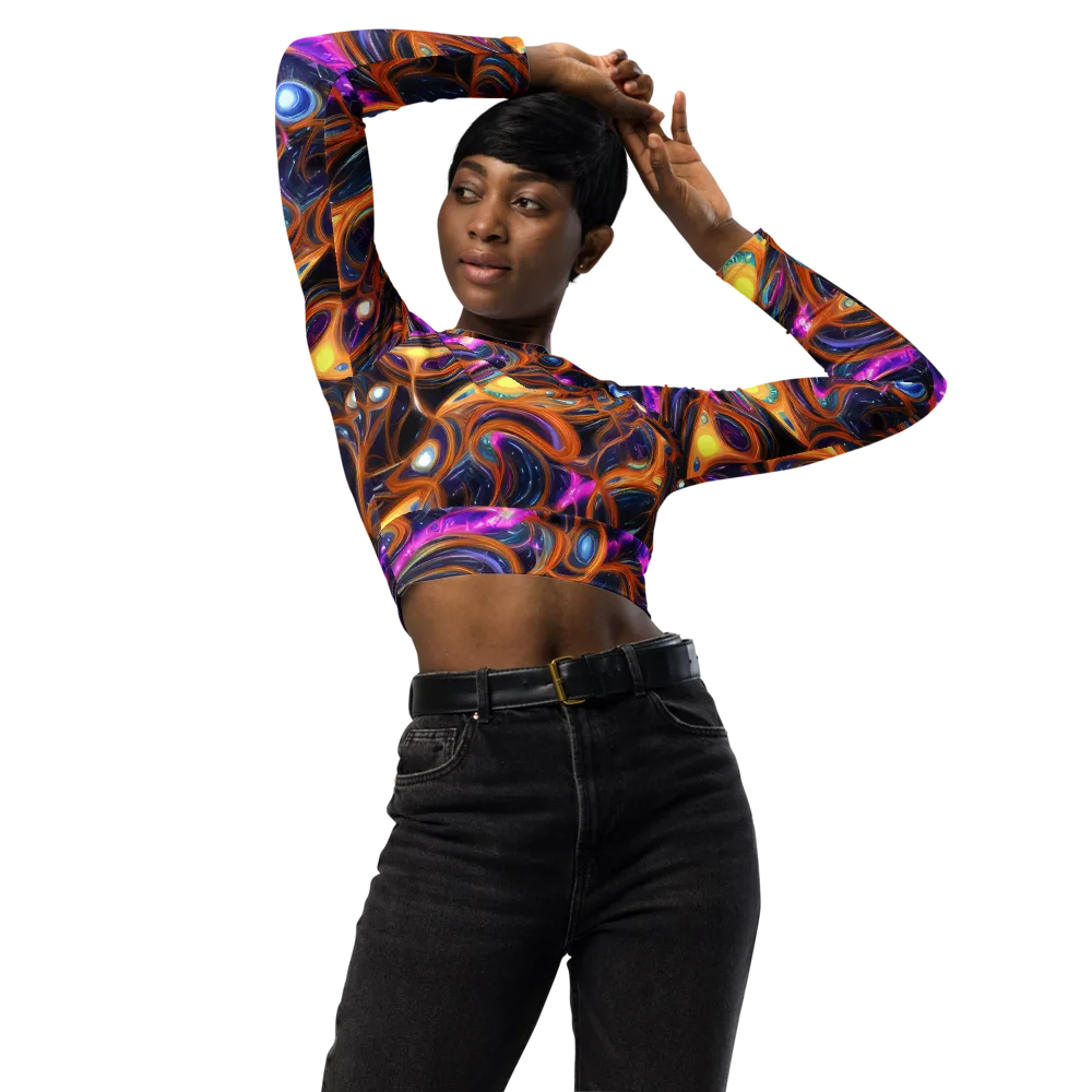 Magnetic Aurora on Long Sleeve Crop Top — Front