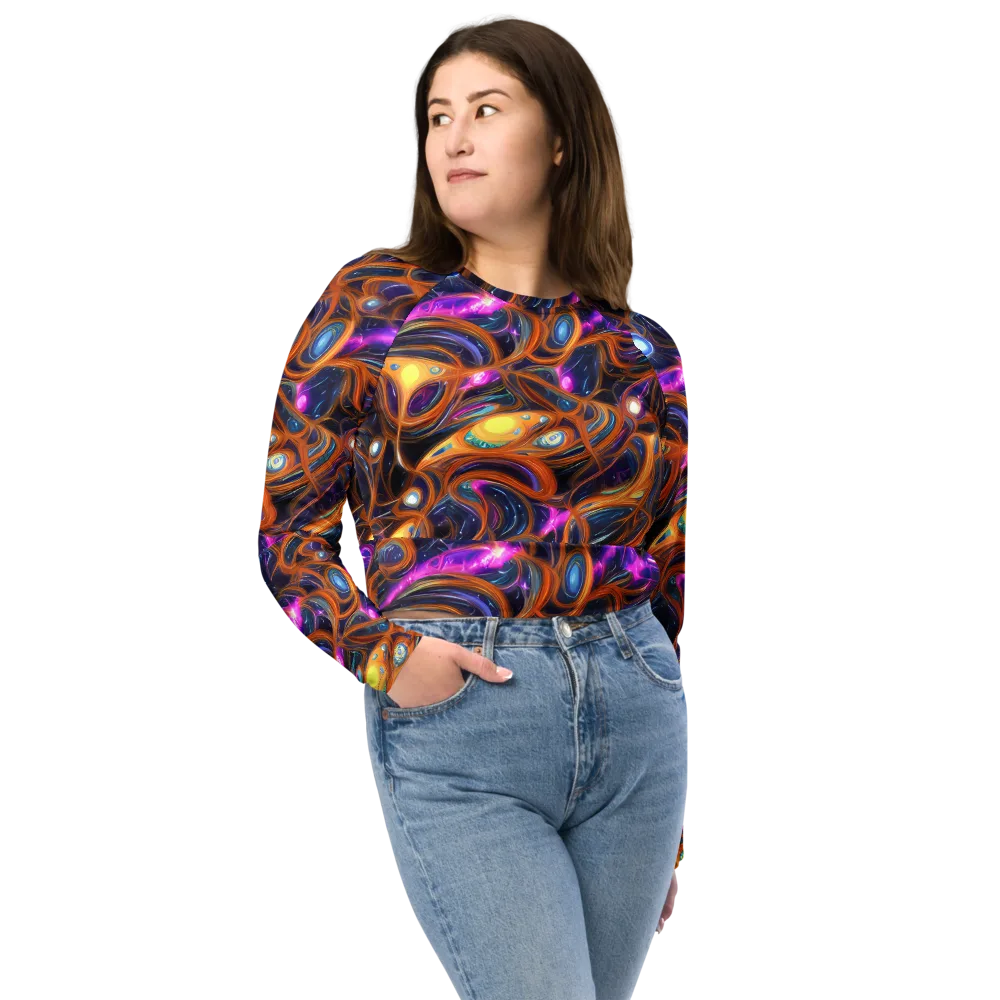 Magnetic Aurora on Long Sleeve Crop Top — Front