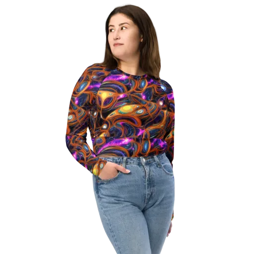 Magnetic Aurora on a Long Sleeve Crop Top