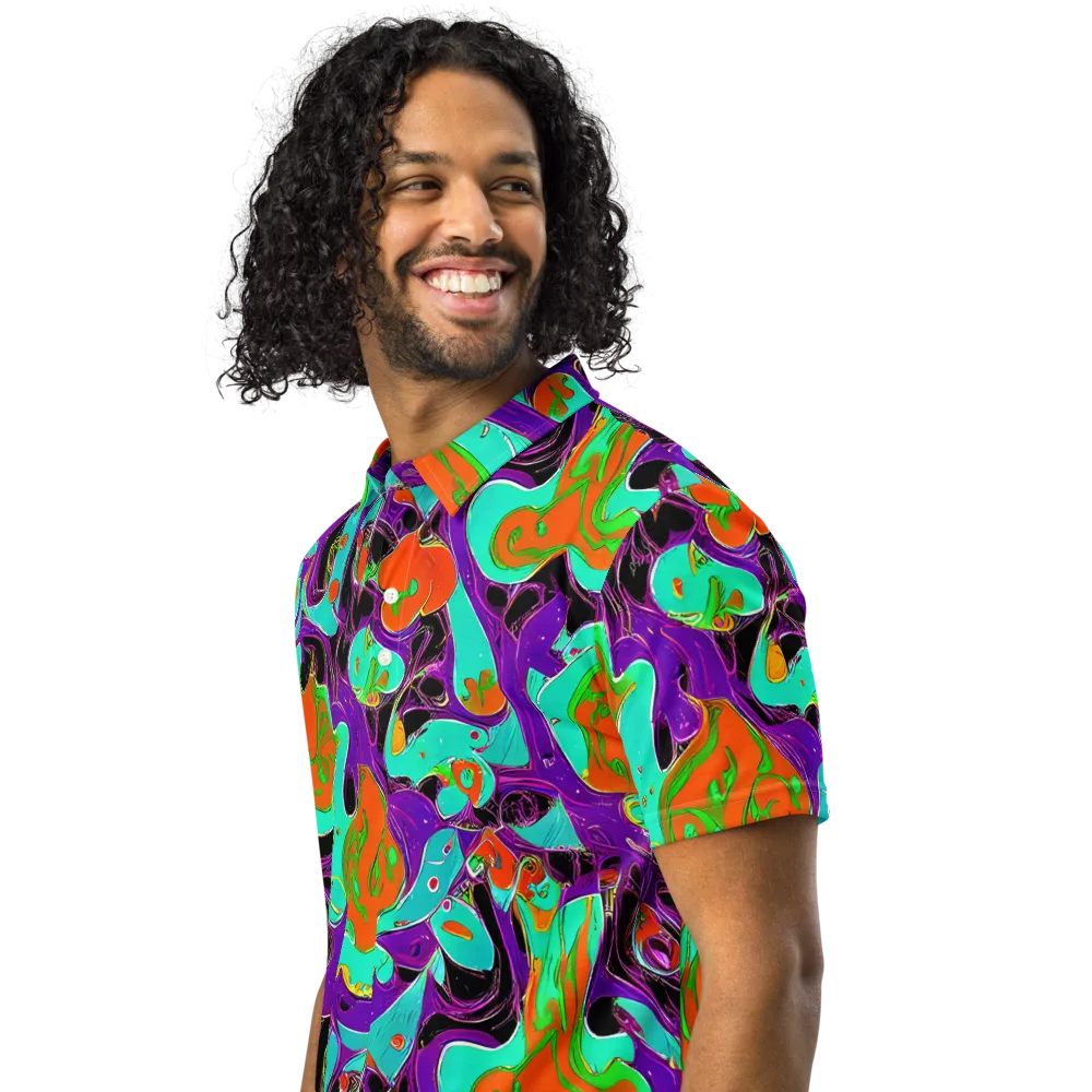 Molten Playroom on Men's Slim Fit Polo Shirt — Left Front