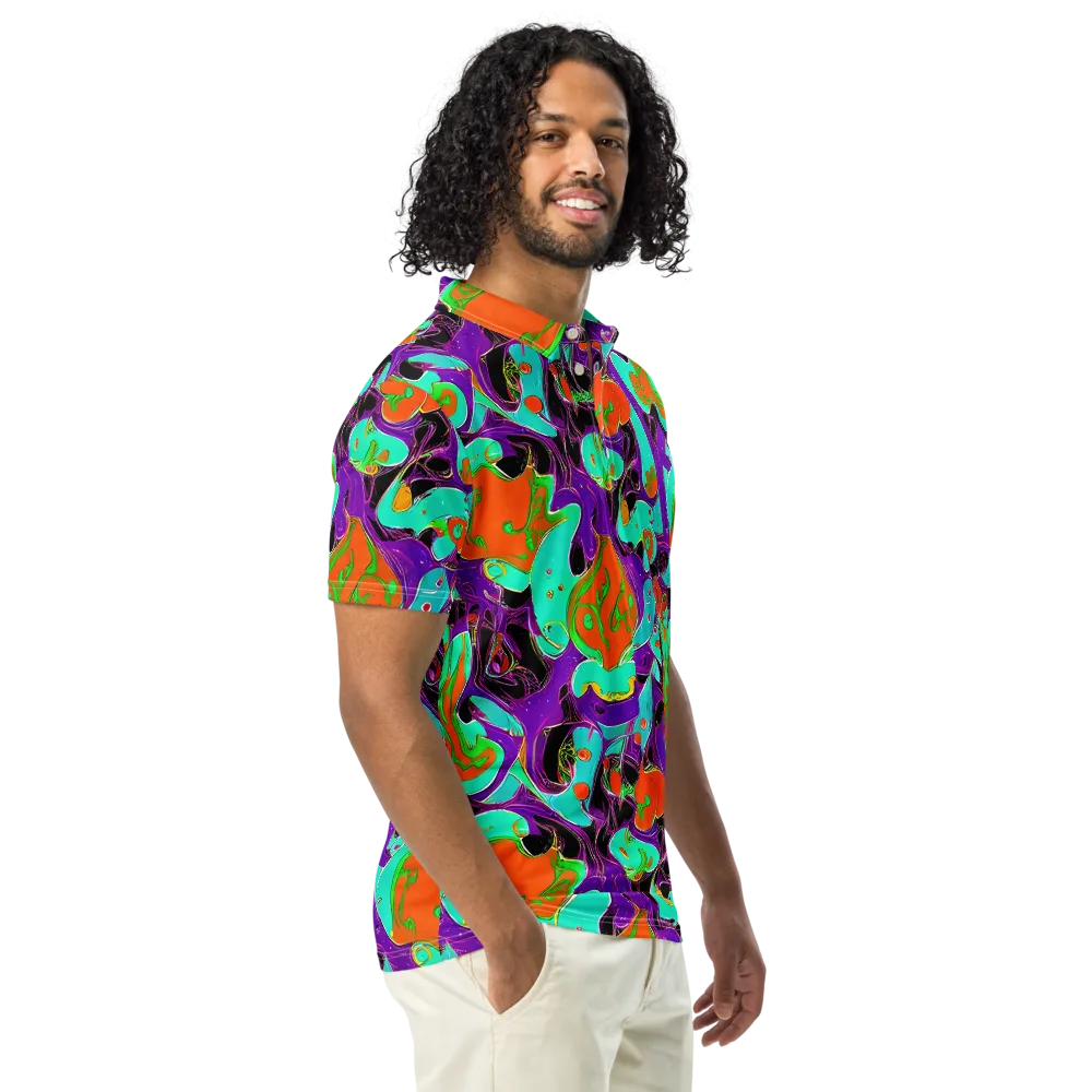 Molten Playroom on Men's Slim Fit Polo Shirt — Right Front