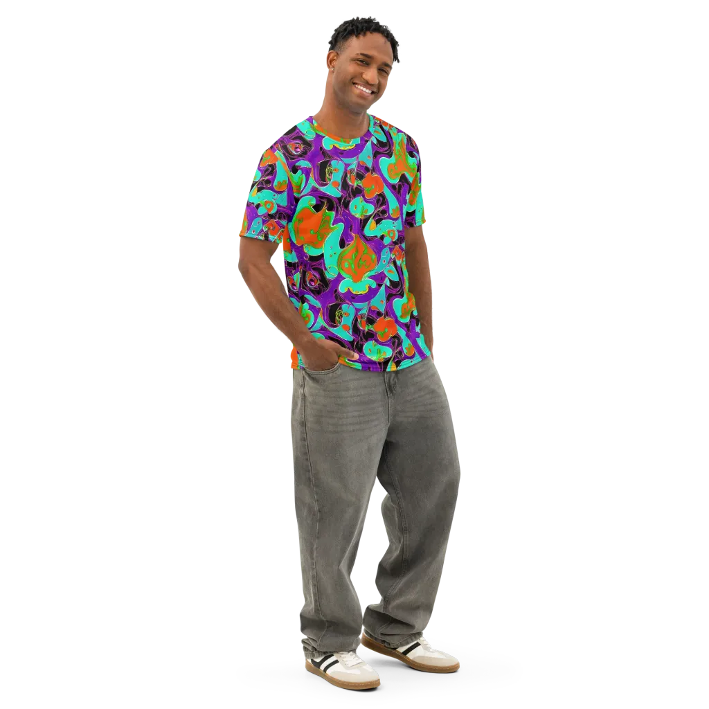 Molten Playroom on Men's Cotton Crew Neck T-Shirt — Right Front