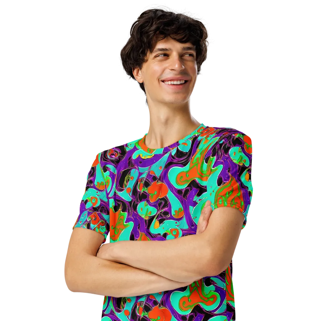 Molten Playroom on Men's Crew Neck T-Shirt — Left Front