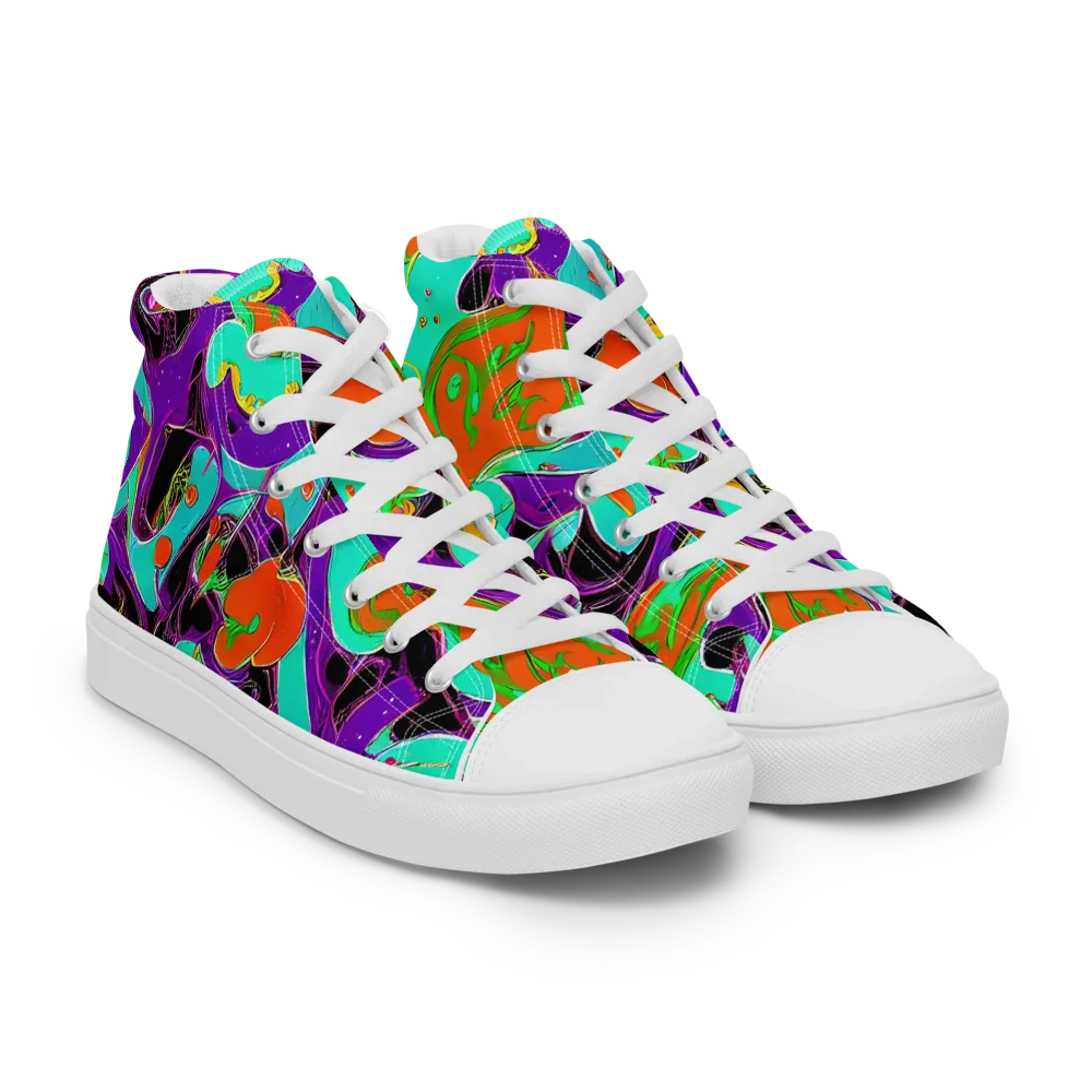Molten Playroom on Men's High Top Canvas Shoes — Right Front