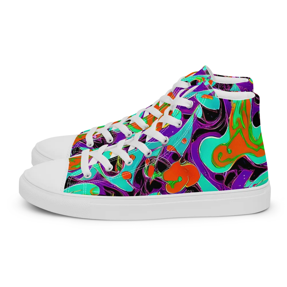 Molten Playroom on Men's High Top Canvas Shoes — Left