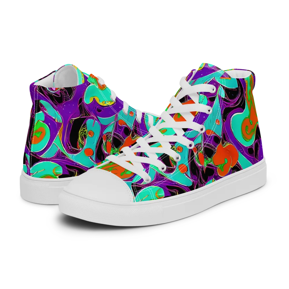 Molten Playroom on Men's High Top Canvas Shoes — Left