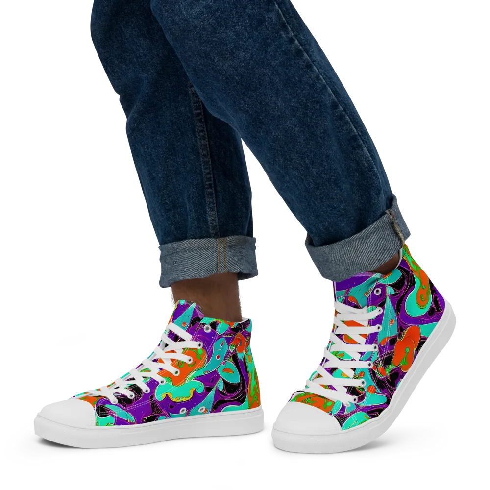 Molten Playroom on Men's High Top Canvas Shoes — Left