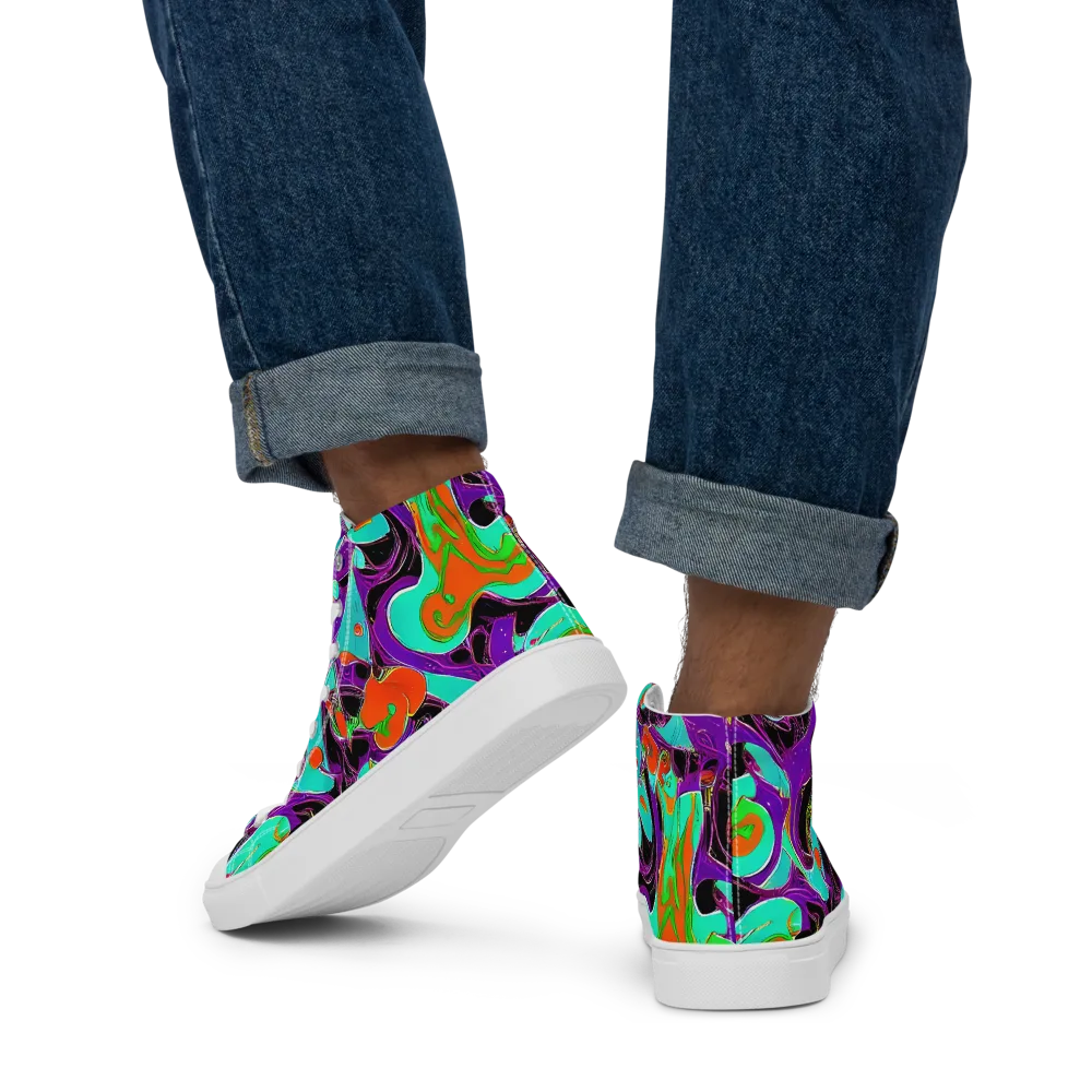 Molten Playroom on Men's High Top Canvas Shoes — Back