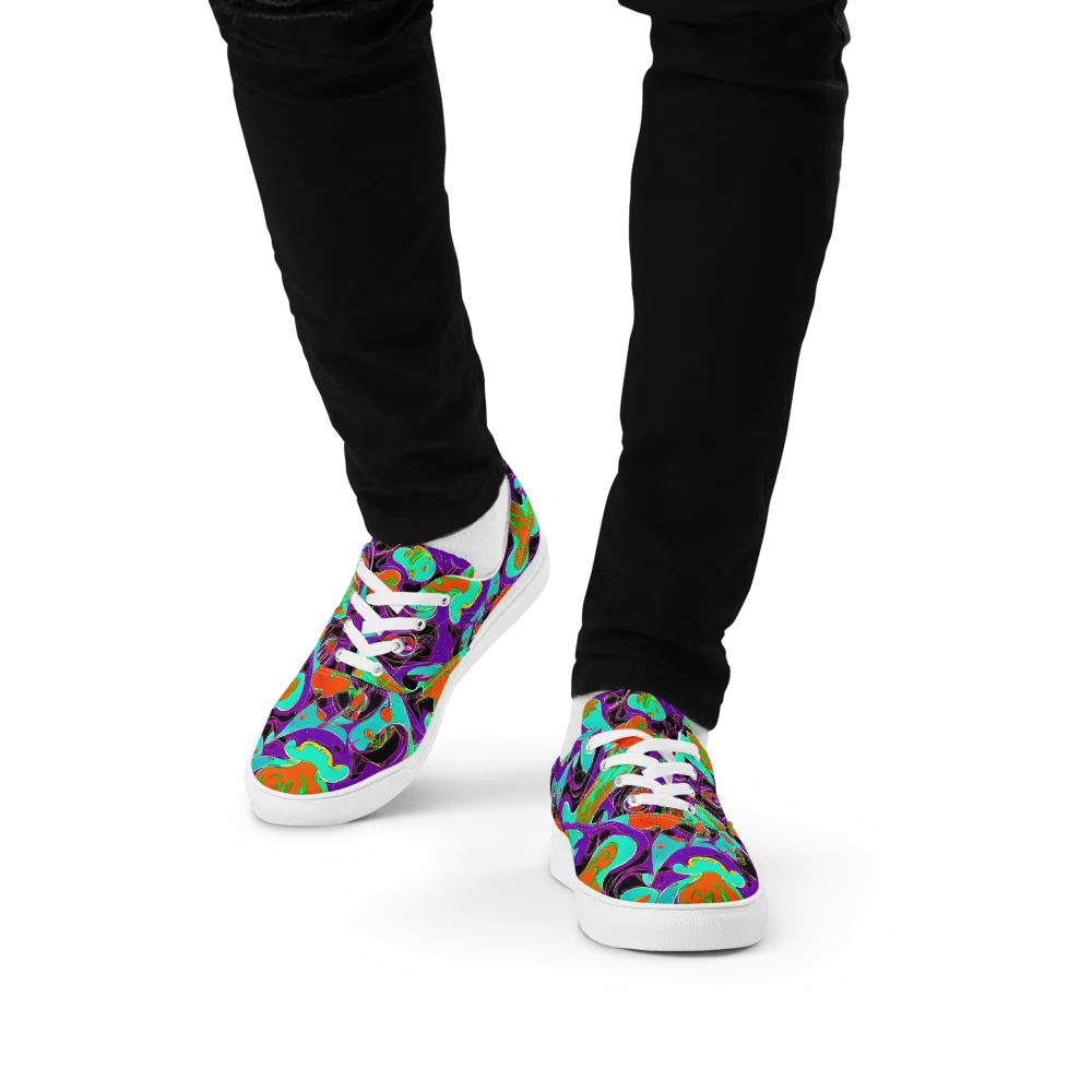 Molten Playroom on Men's Lace-Up Canvas Shoes — Front