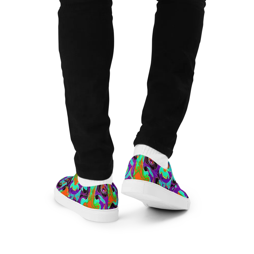 Molten Playroom on Men's Lace-Up Canvas Shoes — Back
