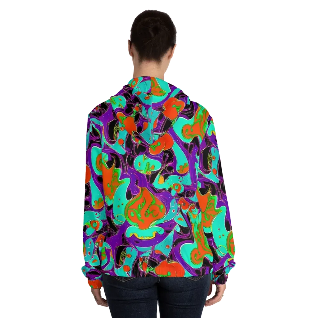 Molten Playroom on Women's Full-Zip Hoodie — Back On Person