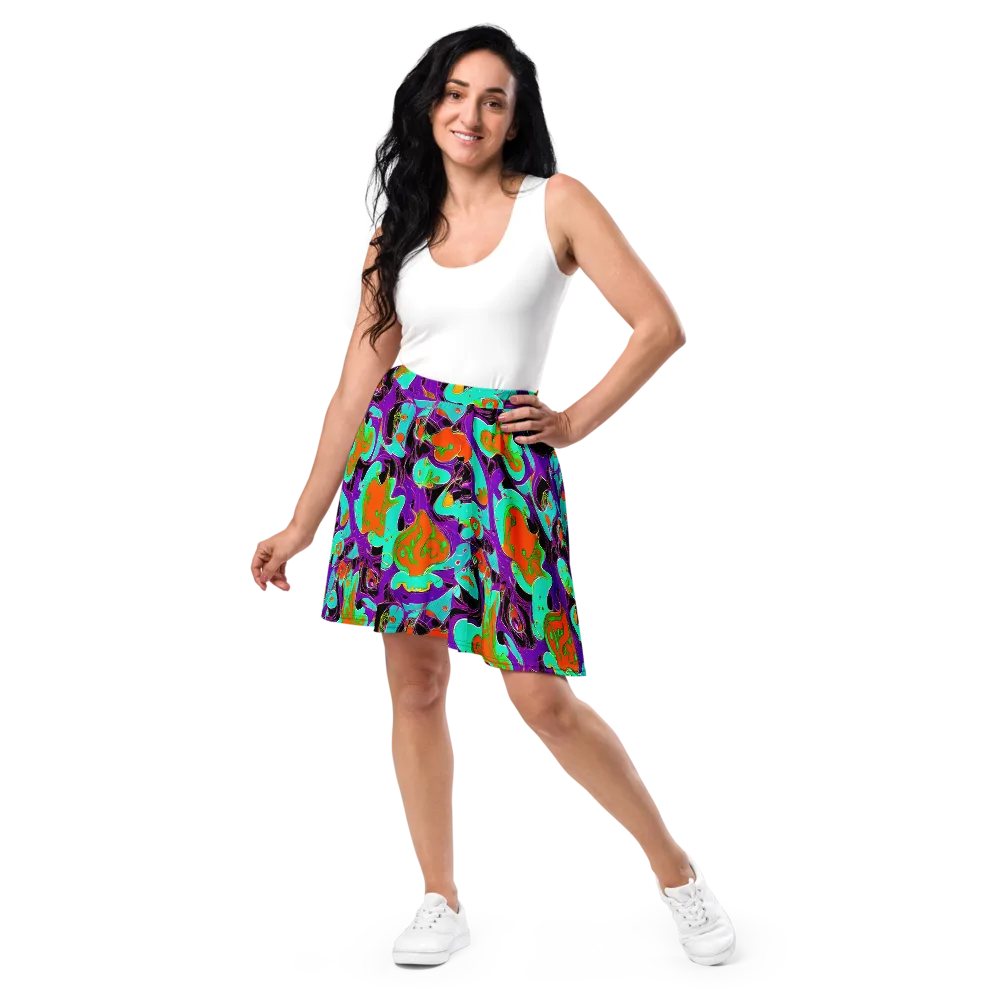 Molten Playroom on Skater Skirt — Front