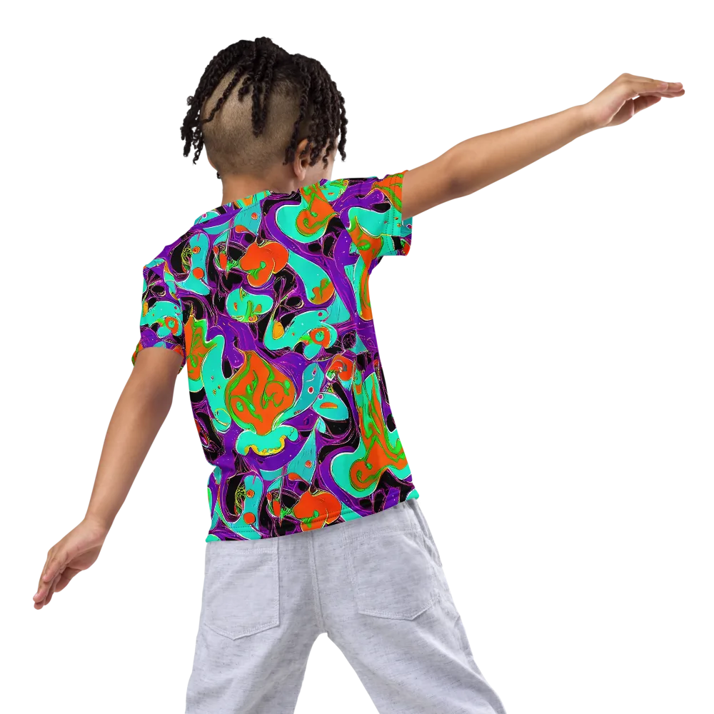 Molten Playroom on Kids Crew Neck T-Shirt — Back
