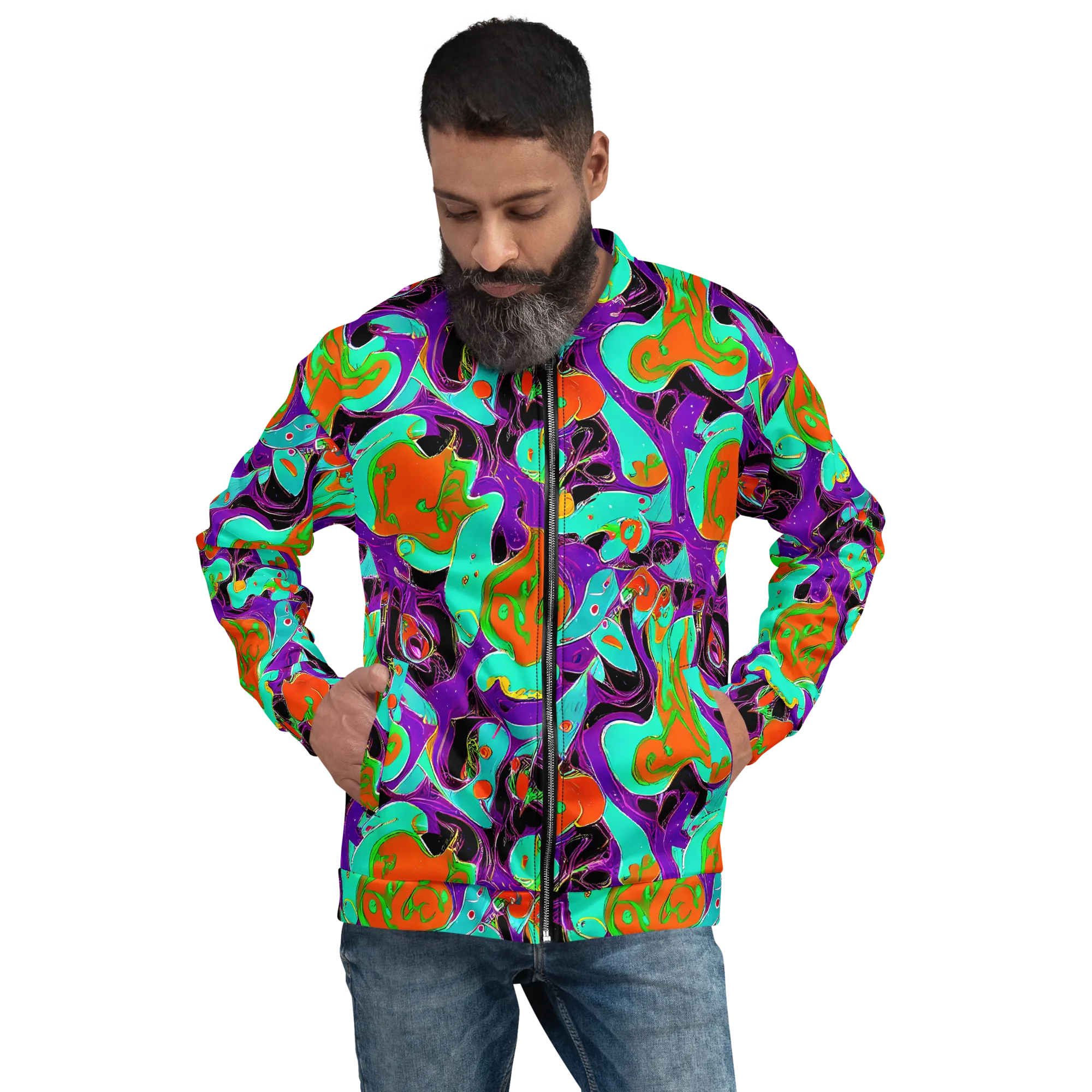 Molten Playroom on Bomber Jacket — Front