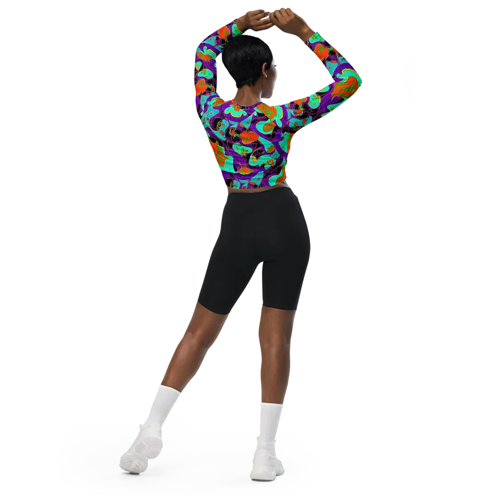 Molten Playroom on Long Sleeve Crop Top — Back