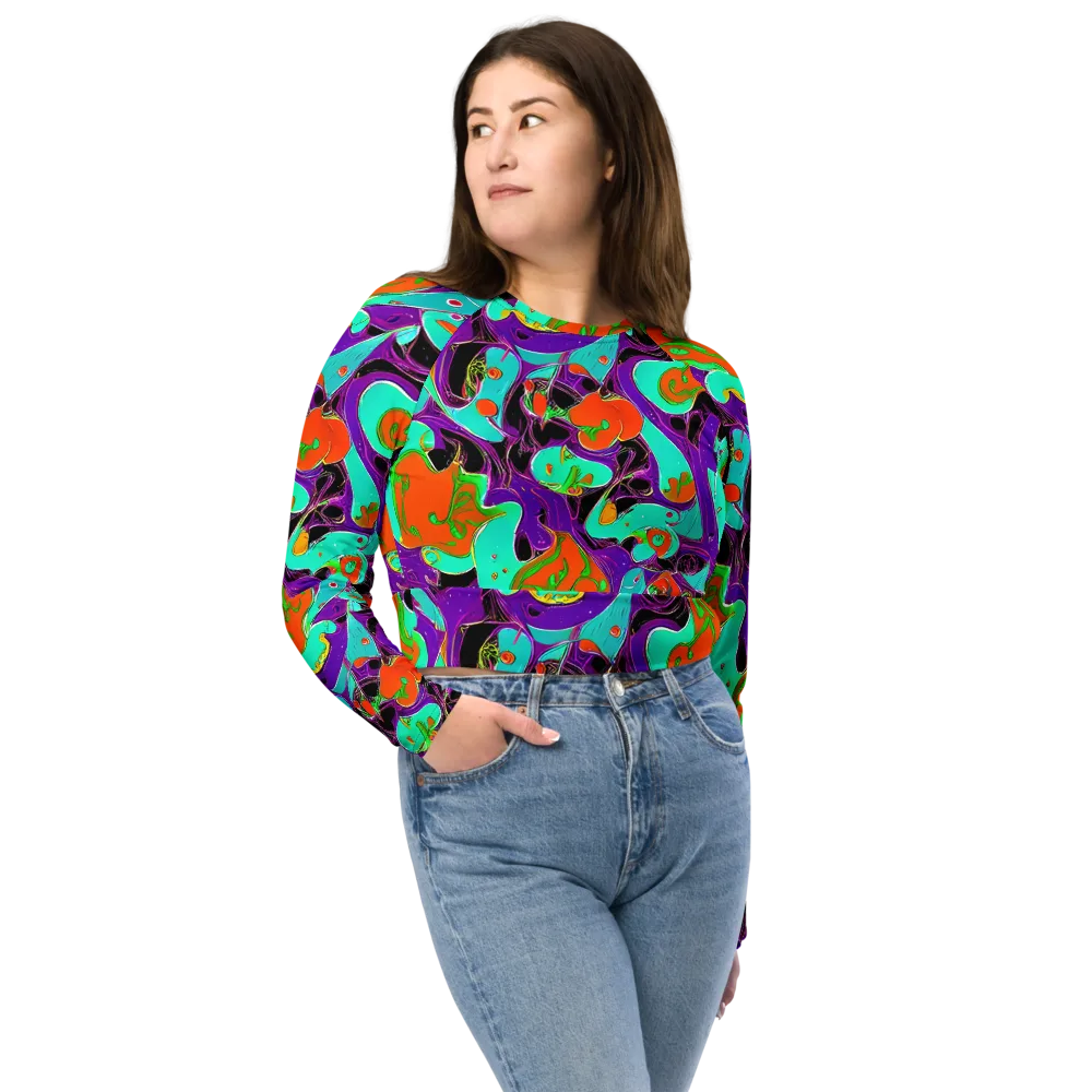Molten Playroom on Long Sleeve Crop Top — Front