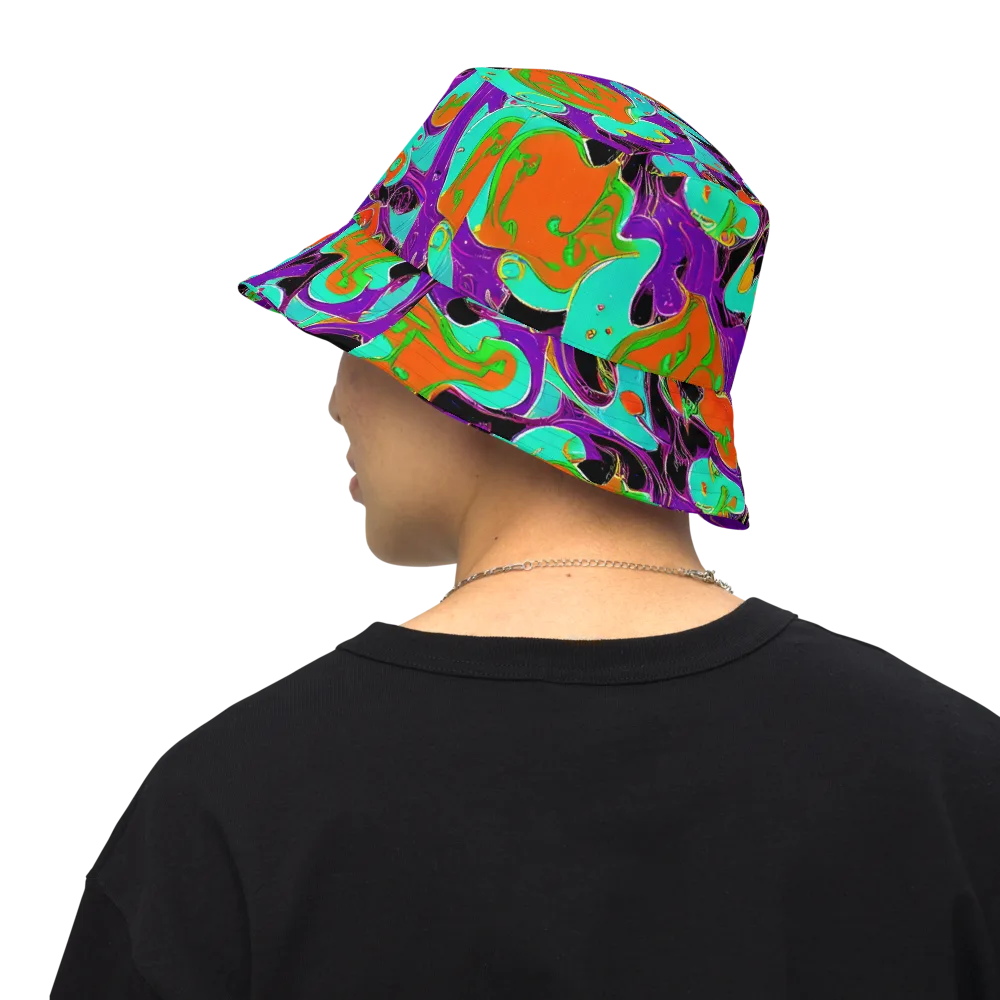 Molten Playroom on Reversible Bucket Hat — Back Inside