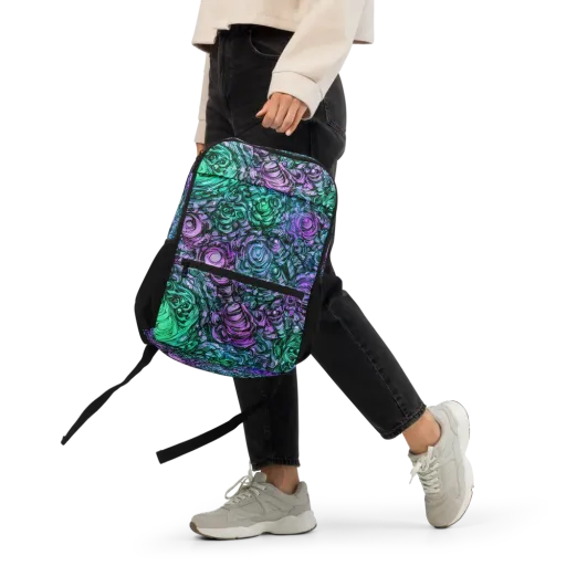 Neon Midnight Garden on a Utility Backpack