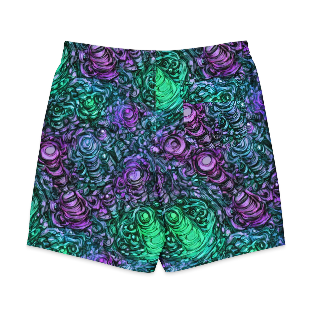 Neon Midnight Garden on Men's Board Shorts — Back