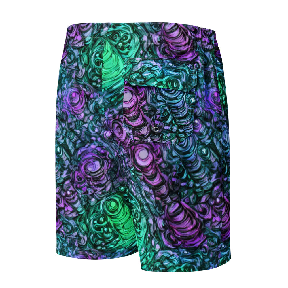 Neon Midnight Garden on Men's Board Shorts — Back