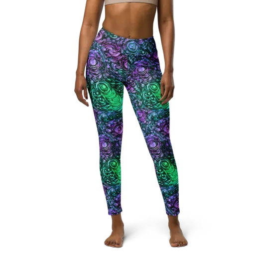 Neon Midnight Garden on a Yoga Leggings