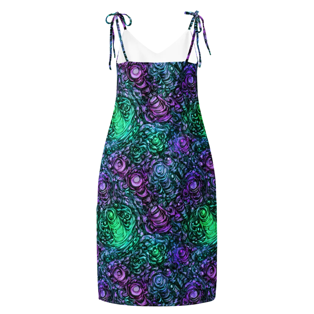 Neon Midnight Garden on Slip Dress — Back