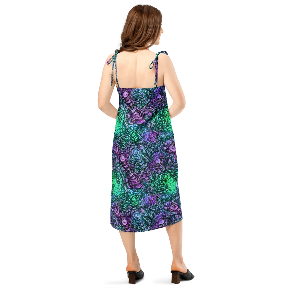 Neon Midnight Garden on Slip Dress — Back