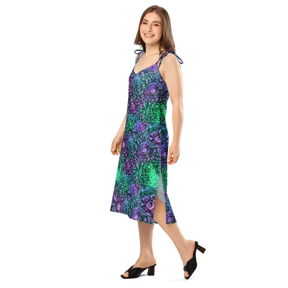 Neon Midnight Garden on Slip Dress — Left Front