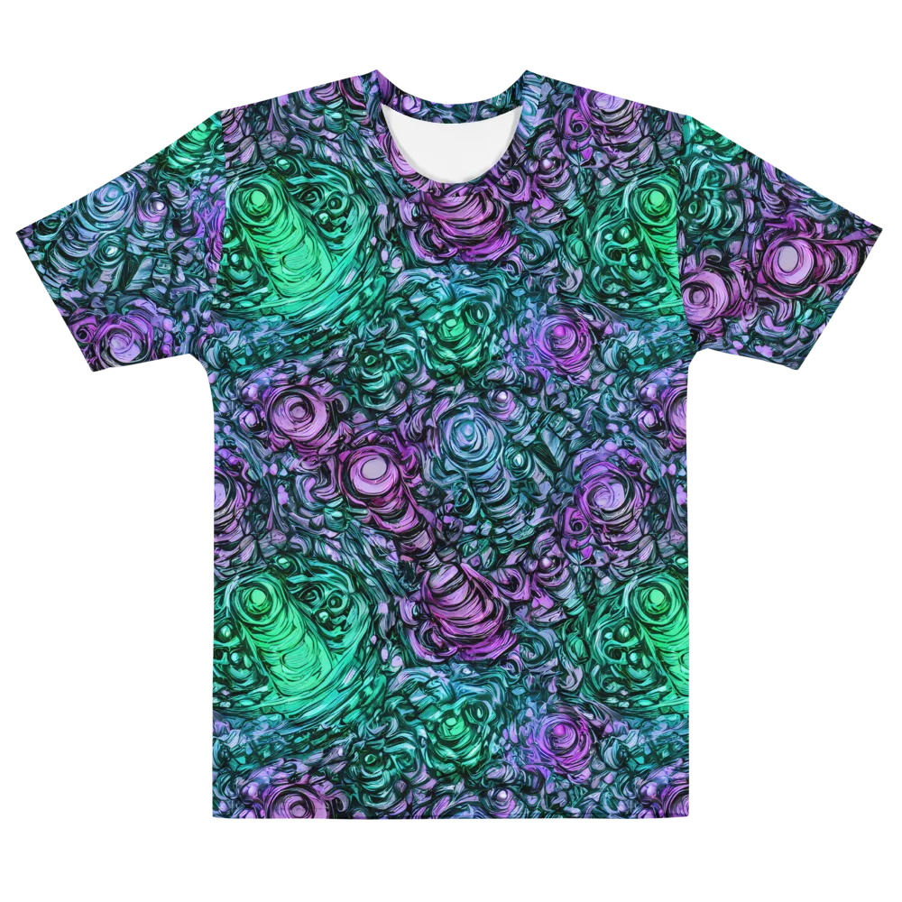 Neon Midnight Garden on Men's Cotton Crew Neck T-Shirt — Front